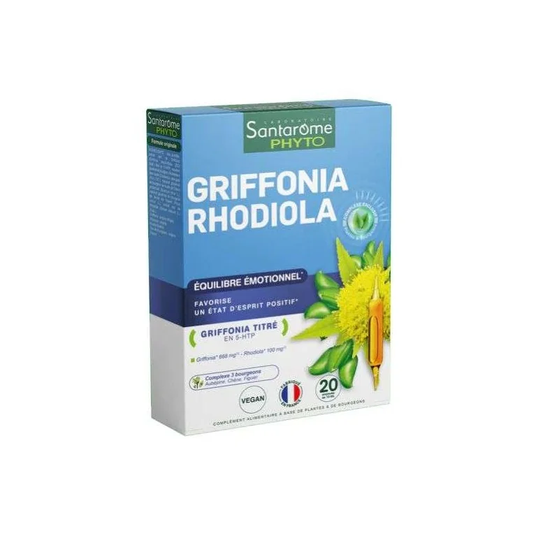 Santarome Griffonia Rhodiola 20 Ampoules