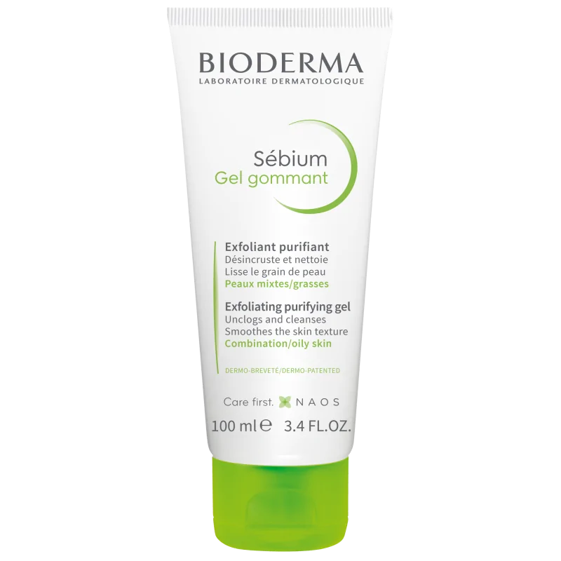 BIODERMA SEBIUM GEL GOMMANT PURIFIANT 100ml Désincruste Et Nettoie