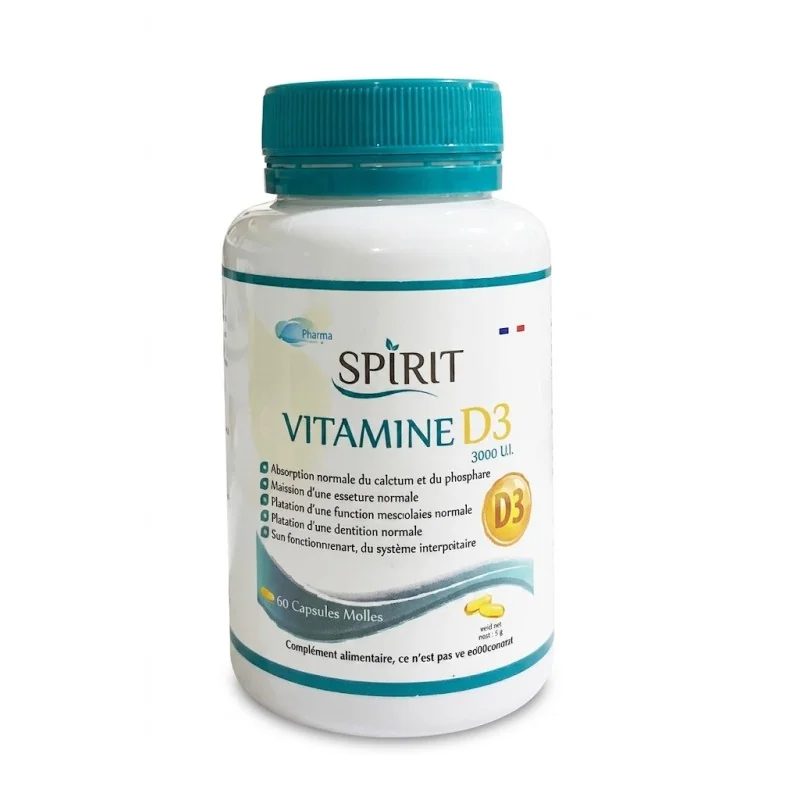 Spirit Vitamine D3 60 Capsules