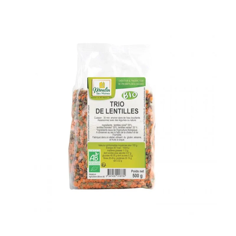Moulin des Moines TRIO DE LENTILLES 500 G