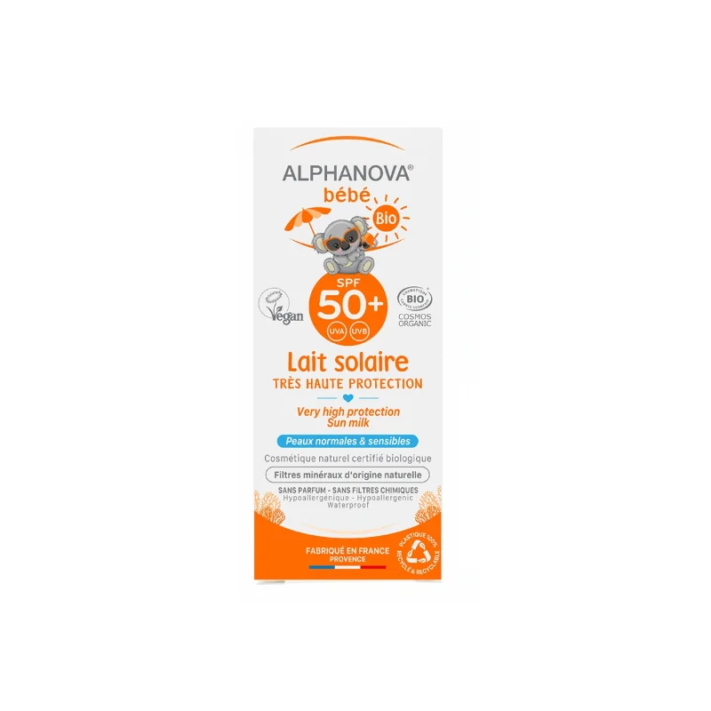 ALPHANOVA Crème solaire bébé certifiée bio SPF 50+ hypoallergénique