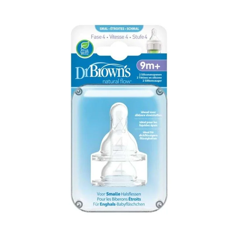 DR BROWNS TETINE COLE ETROIT NIVEAU 4 9MOIS+ PACK DE 2
