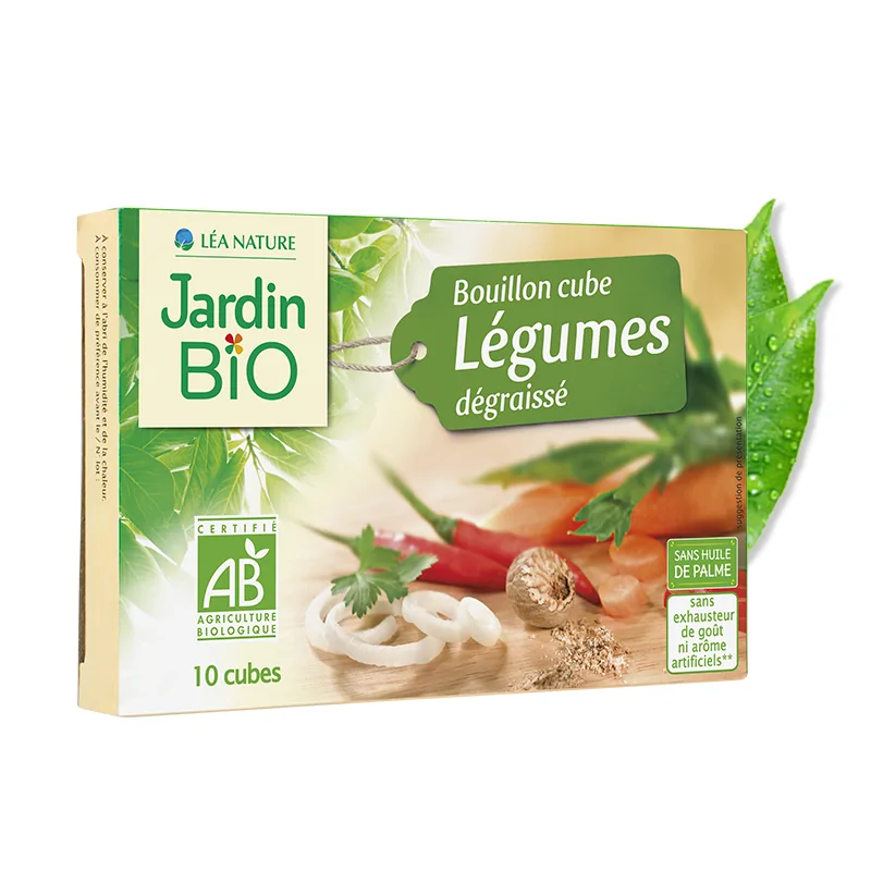 JARDIN BIO BOUILLON CUBE LÉGUMES DÉGRAISSÉ 9x10G