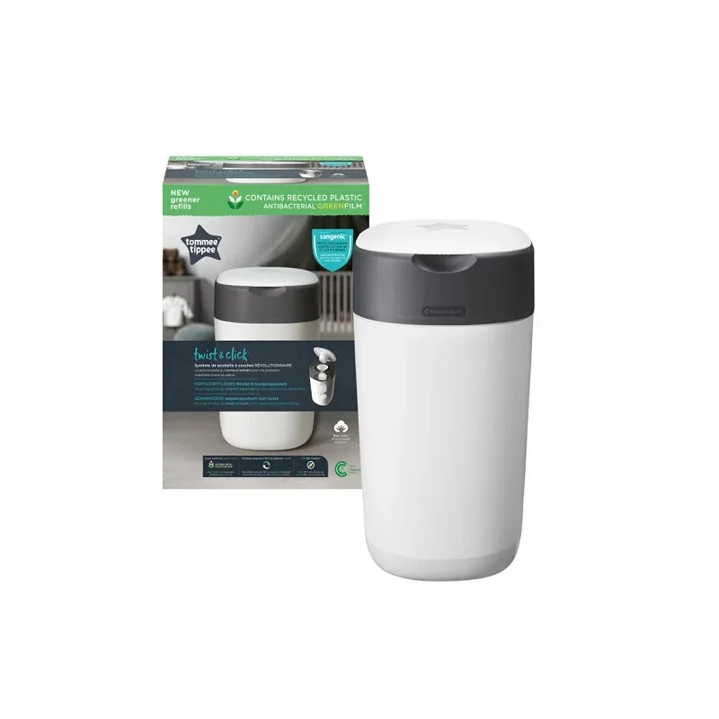 Tommee Tippee Poubelle à Couches Anti-Odeur Twist & Click- Blanc