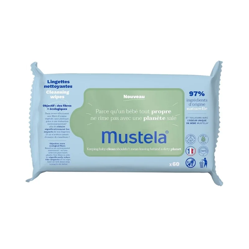 MUSTELA LINGETTES NETTOYANTES A L’AVOCAT BIO*60