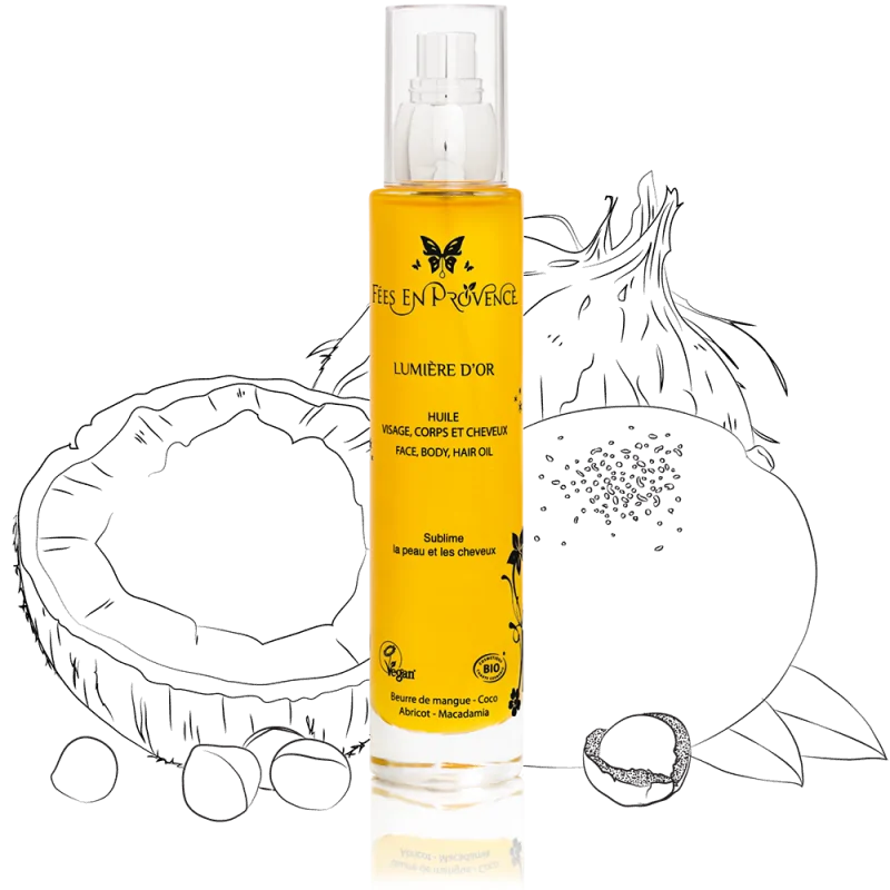 FEES EN PROVENCE LUMIERE D'OR HUILE VISAGE CHEVEUX 100ML
