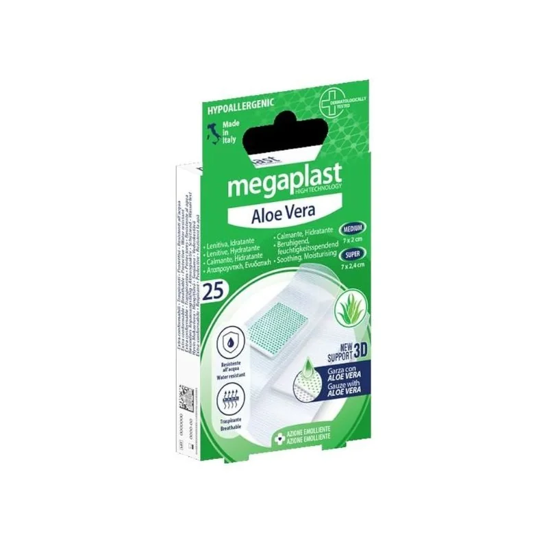 MEGAPLAST ALOE VERA PANSEMENT 3D HYDRATANTE BOITE DE 25 - REF 083502