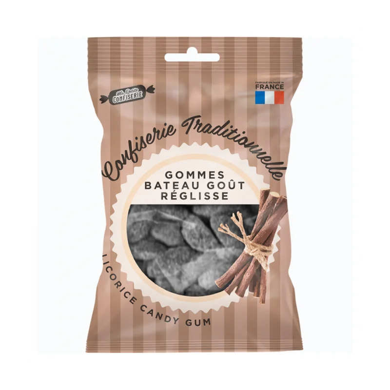 Ma petite confiserie Gommes Bateau Goût Réglisse 100 g