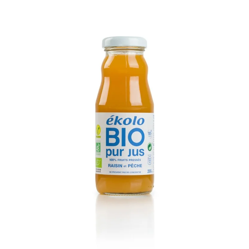 EKOLO BIO PUR JUS DE RAISIN ET PÊCHE 200ML