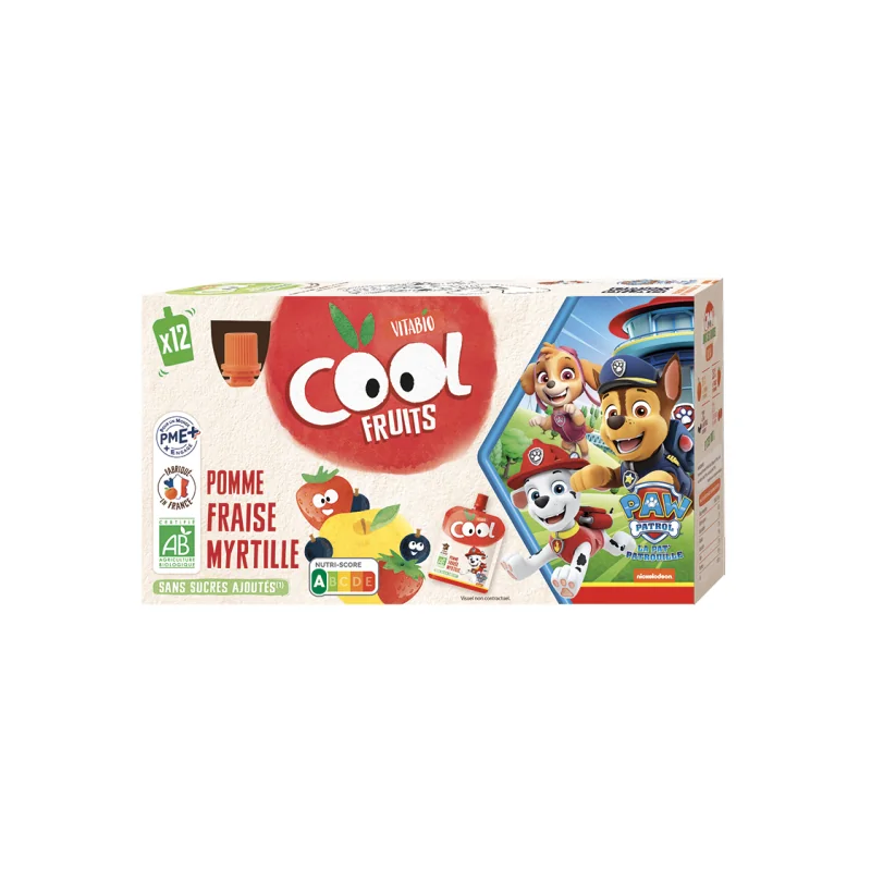 Vitabio Cool Fruits Pomme Fraise Myrtille 12X90G