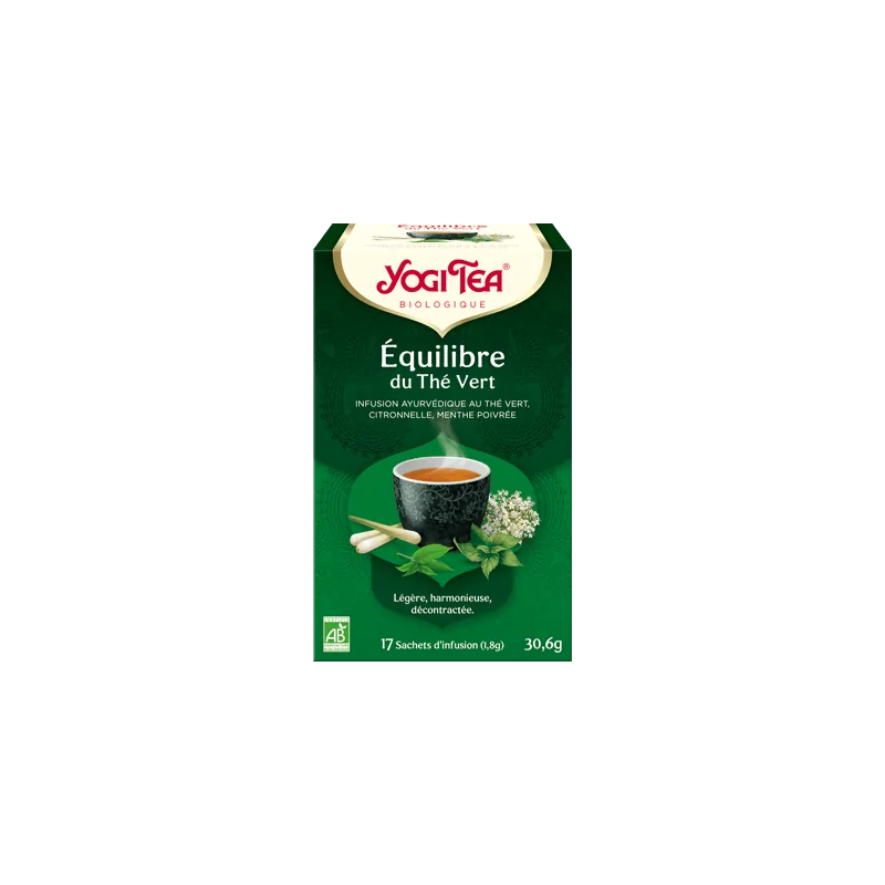 YOGI TEA Equilibre du Thé Vert 17x 2g (thé vert, fleurs de sureau, citronnelle, kombucha)