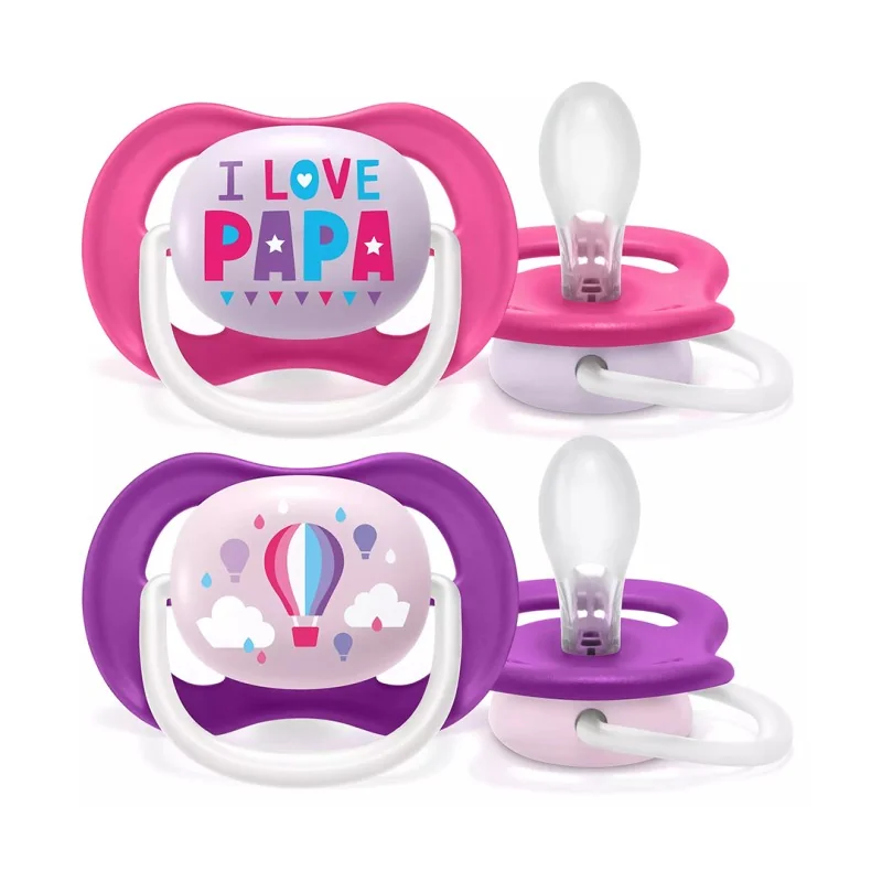 AVENT SUCETTE ORTHO 6-18M GIRL PAP/BALLO SCF080/04