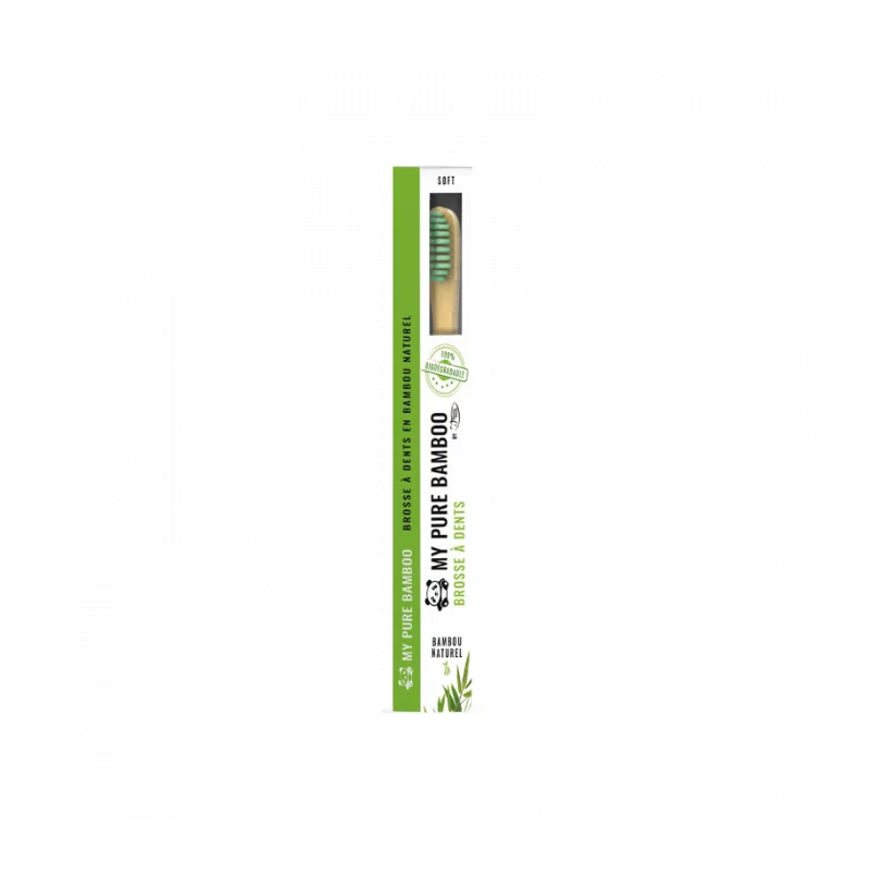 DENTI-SMILE BROSSE A DENT BAMBOU MEDIUM VERT