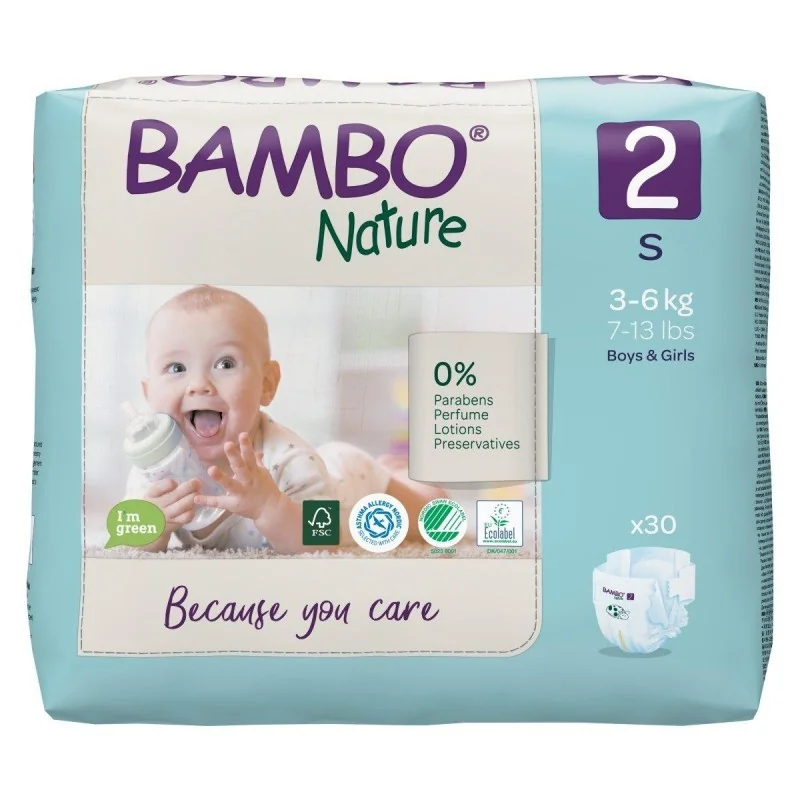 BAMBO NATURE T2 (3-6KG) | 30 unités