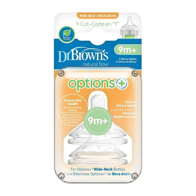 DR BROWNS OPTIONS+ TETINE COLE LARGE PACK DE 2 CORTE EN Y 9 MOIS +