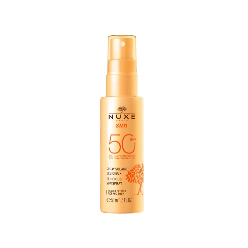 Nuxe SUN - Spray Solaire Délicieux SPF50 - Visage et Corps - Tous Types de Peaux, 50ml