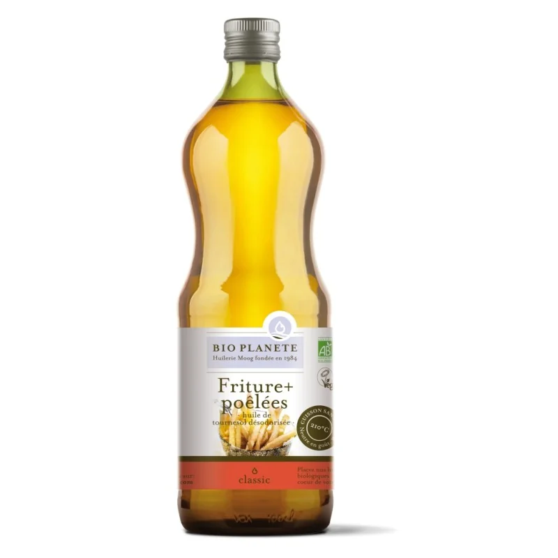 Bio Planète Huile de Tournesol désodorisée Friture et Poêlées 1L
