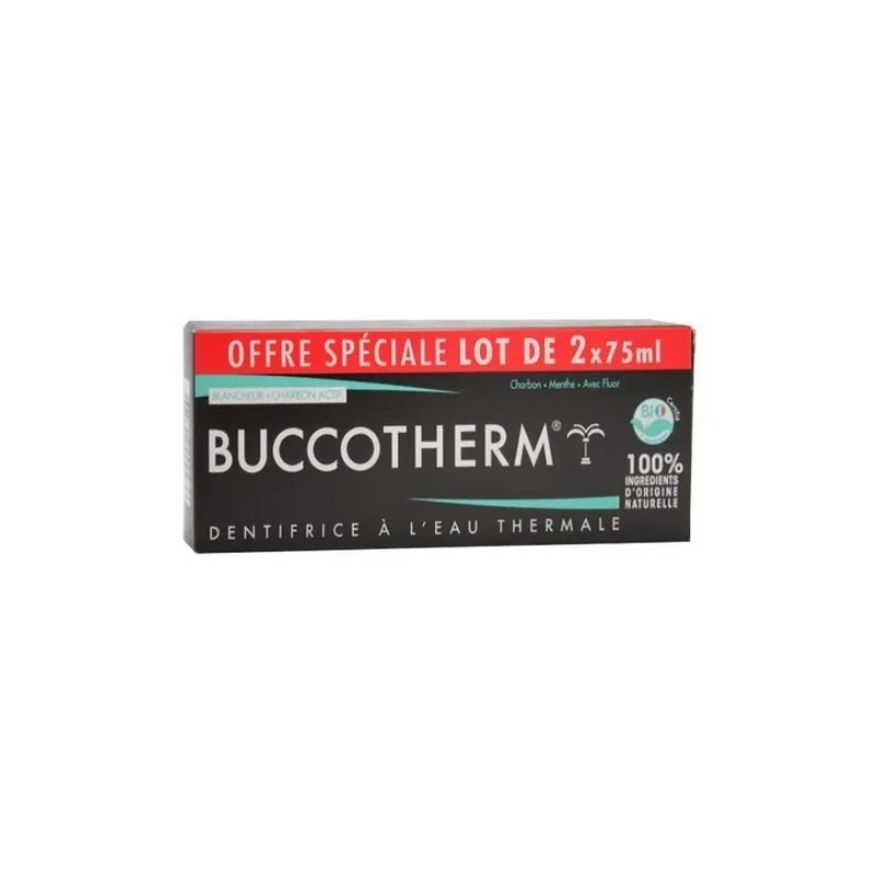 Buccotherm Dentifrice Charbon Noir 75ml x2 PACK