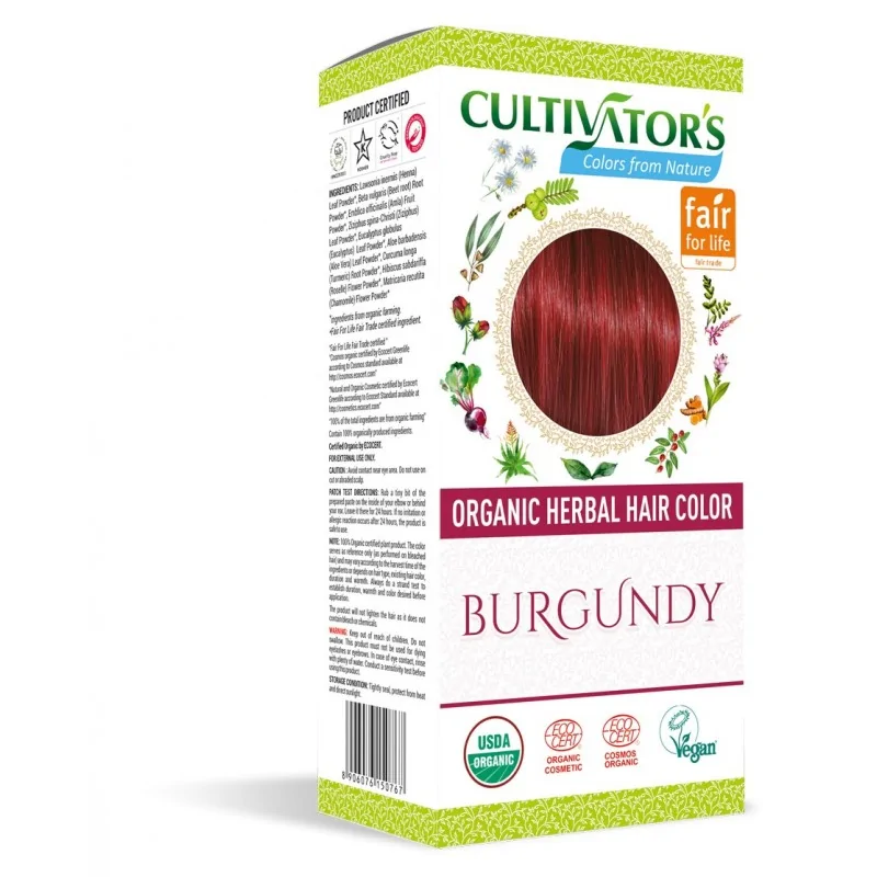 CULTIVATORS ORGANIC HERBAL HIAR COLOR BUGUNDY