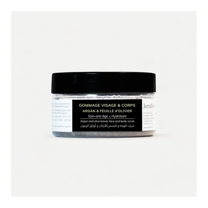 JERRAFLORE GOMMAGE VISAGE & CORPS ARGAN & FEUILLE D'OLIVIER 90g
