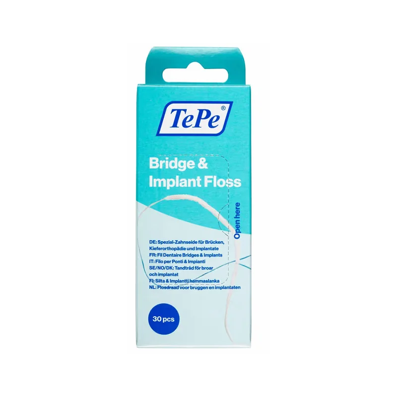 TePe Fil dentaire pour bridge et implant 30pcs