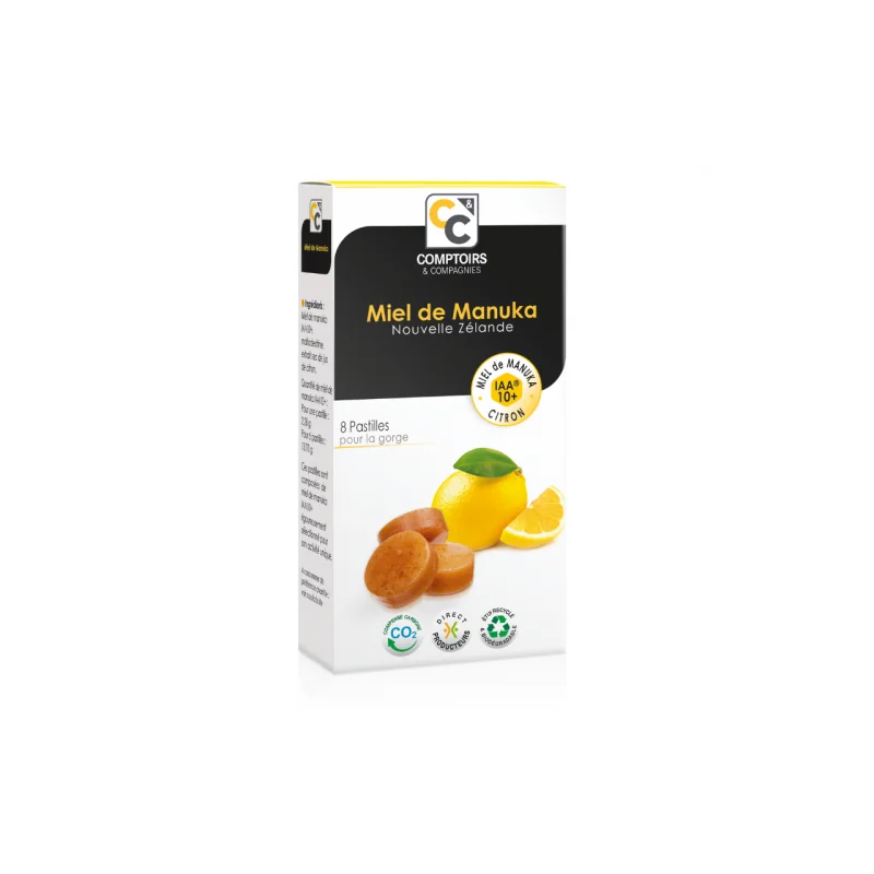 Comptoirs & Compagnie PASTILLES POUR LA GORGE AU MIEL DE MANUKA ET CIRTON 22G