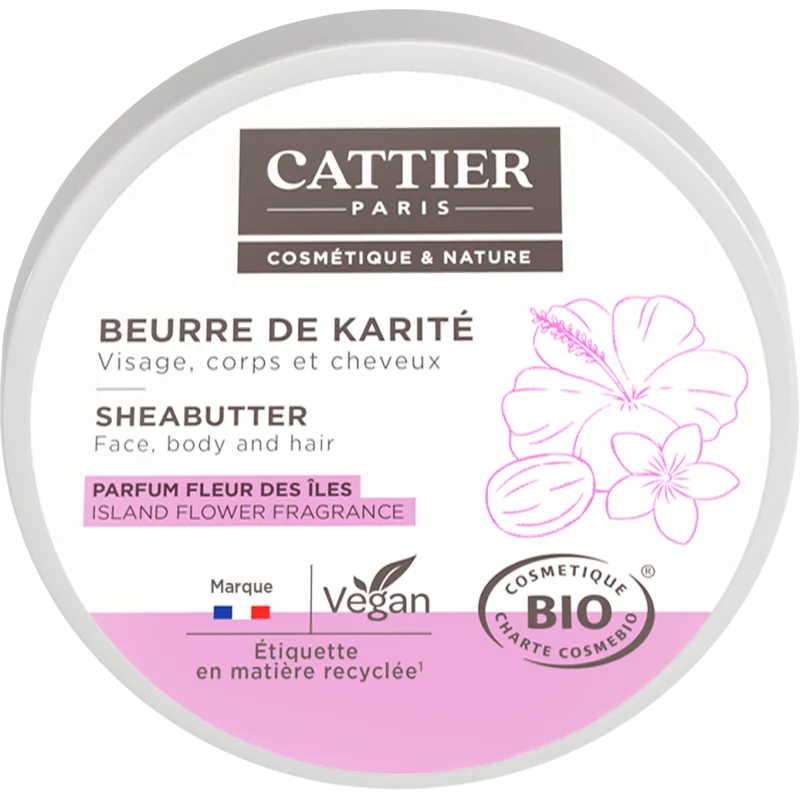 Cattier BEURRE DE KARITE - FLEUR DES ILES 100g
