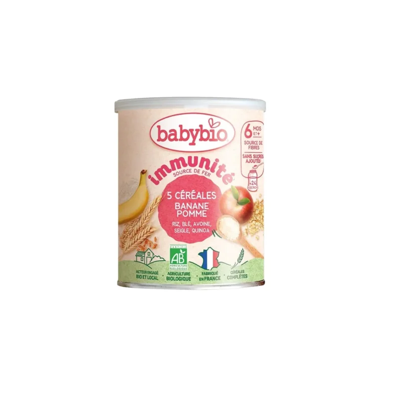 Babybio 5 Cereales Banane Pomme 220g