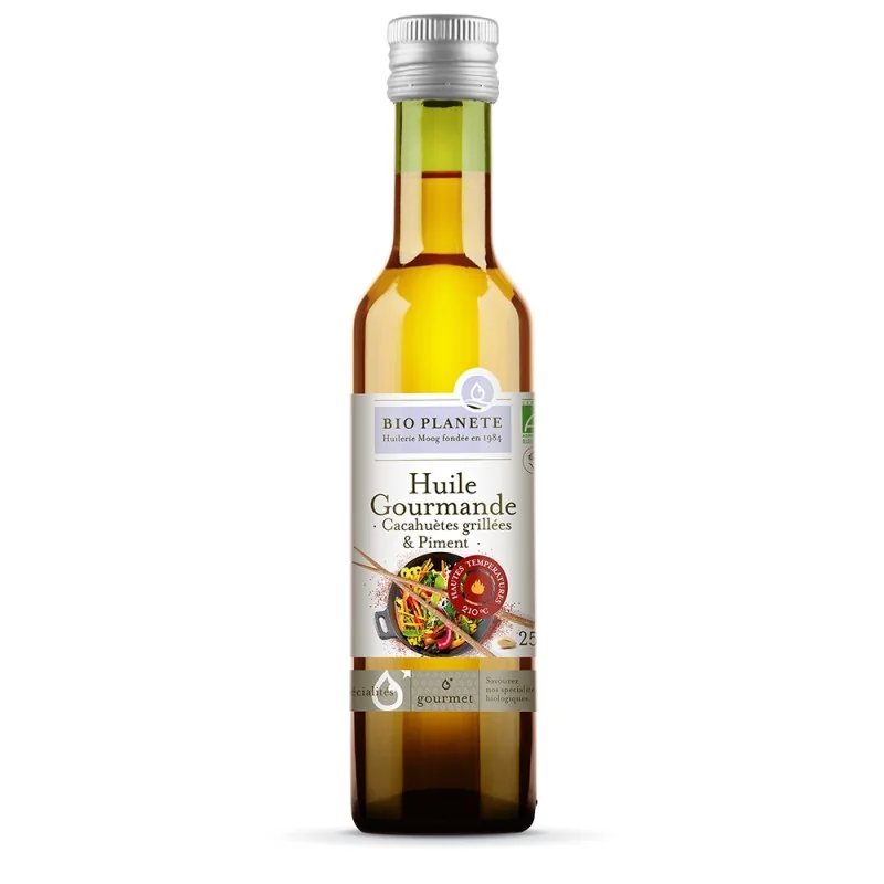Bio Planète Huile Gourmande de Cacahuètes Grillées et Piment 250Ml