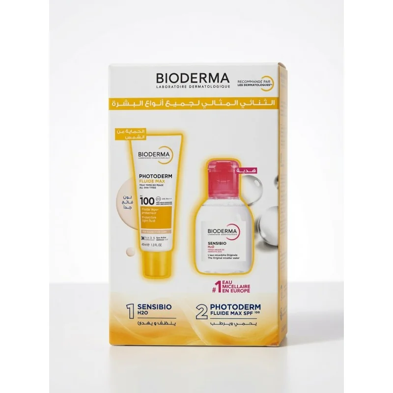 BIODERMA PHOTODERM FLUIDE MAX SPF100 TRES CLAIRE 40 ML ACHETE + Sensibio H2O 100ml Offert