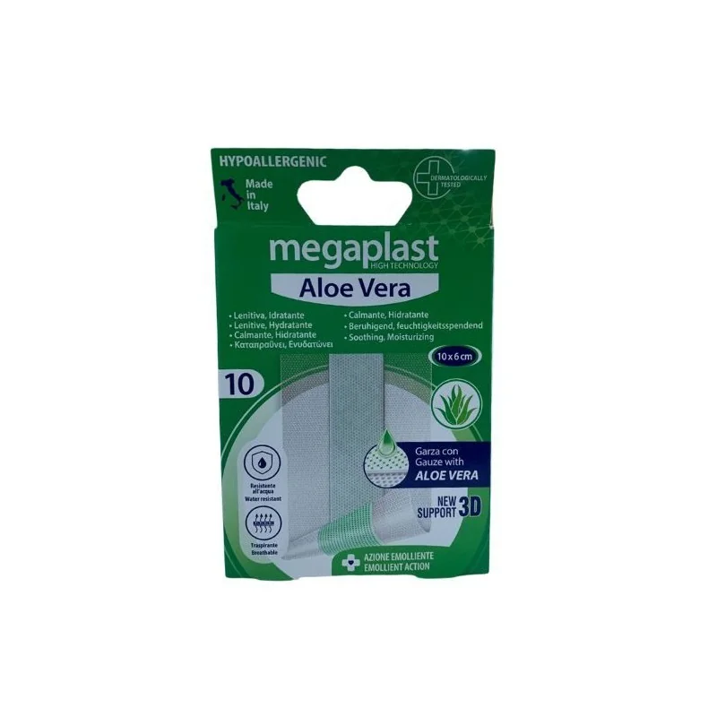 MEGAPLAST ALOE VERA PANSEMENT 3D HYDRATANTE BOITE DE 10 - REF 083519