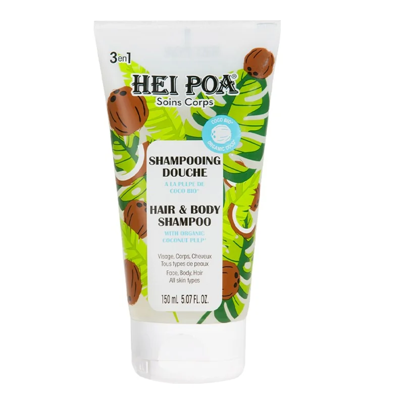 Hei poa shampooing douche a la pulpe de coco bio visage,corps,cheveux 150ml