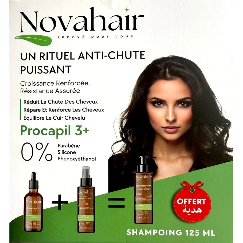 Novahair Huile et lotion Achetes + Shampooing 125ml Offert