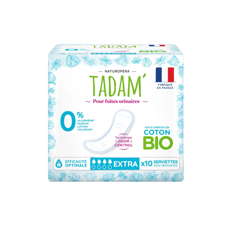 TADAM' SERVIETTES ECOLOGIQUES FUITES URINAIRES EXTRA 10U