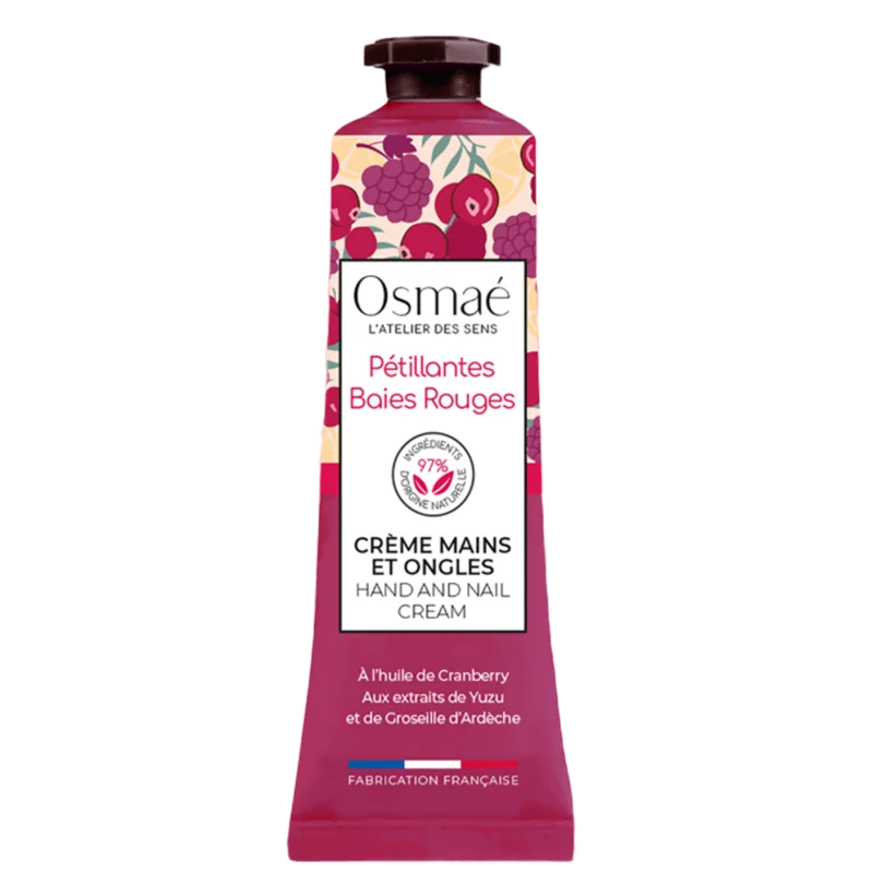 OSMAE Crème mains et ongles pétillantes baies rouges 30 ml