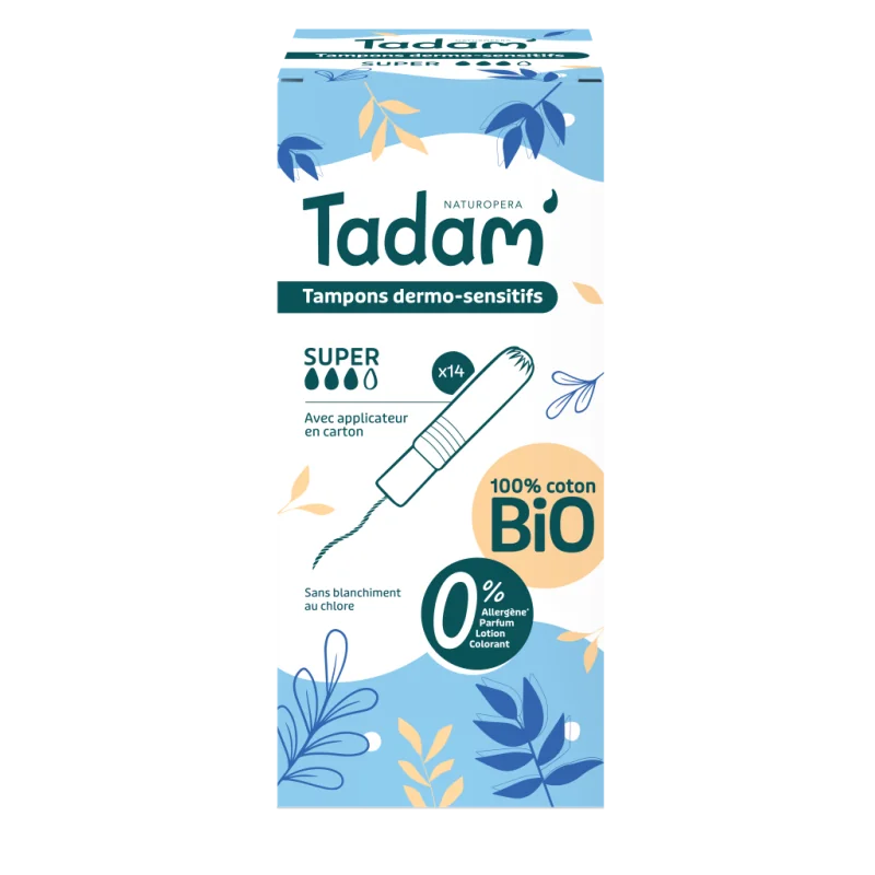 Tadam’ Tampons Dermo Sensitifs avec Applicateur Super X14