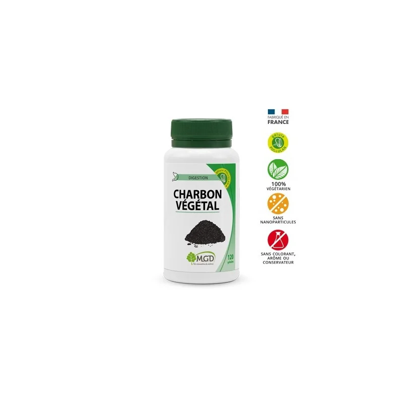 MGD Nature Charbon végétal 200 GÉLULES