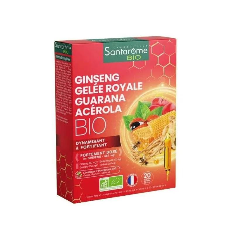 SANTAROME GINSENG GELEE ROYALE GUARANA ACEROLA 20 AMPOULES