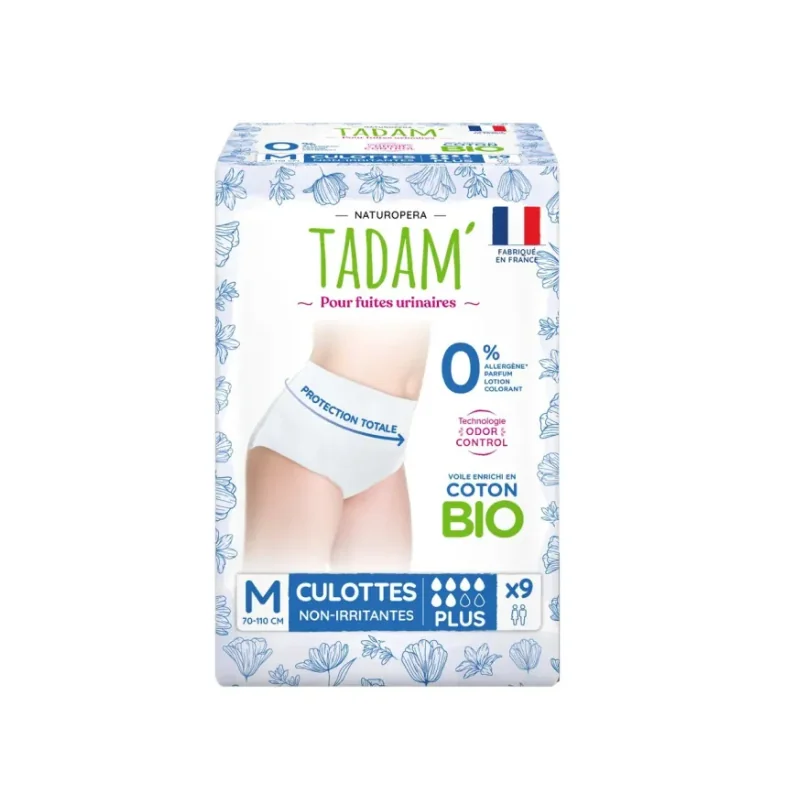 TADAM' CULOTTES ECOLOGIQUES FUITES URINAIRES JETABLES TAILLE M 9U