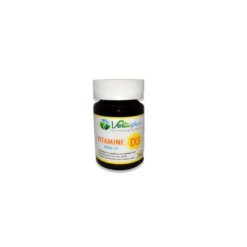 Vertu plus Vitamine D3 60 Capsules