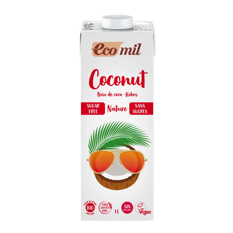ECOMIL LAIT DE COCO SANS SUCRE 1L
