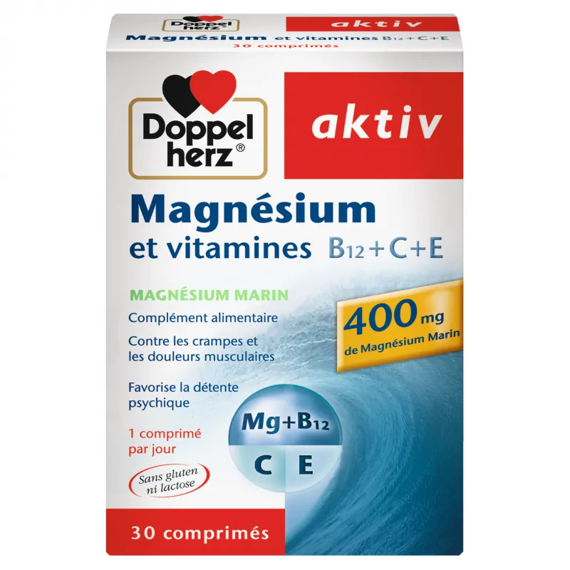 DOPPEL HERZ magnesium et vitamines b12+c+e