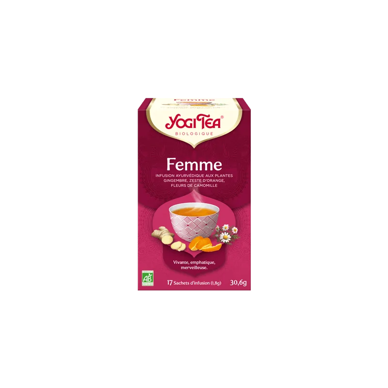 YOGI TEA Femme 17x 2g ( Gingembre, cannelle, zeste d'orange, pissenlit, baies de genièvre, racine d'angélique)