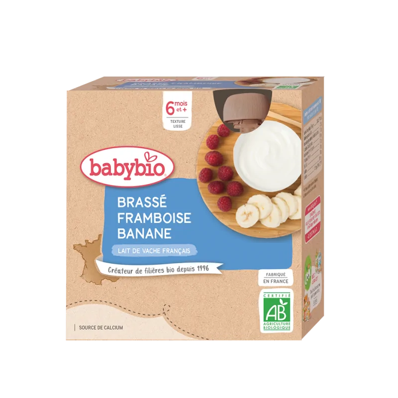 Babybio Brassé Framboise Banane 4X85G
