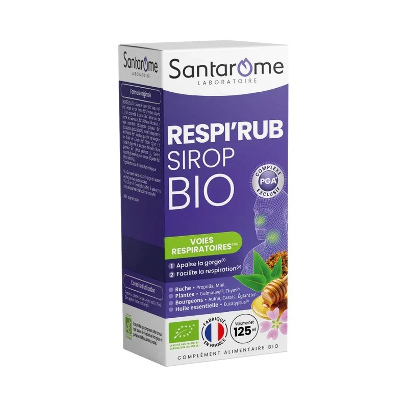 SANTAROME RESPIR RUB SIROP GORGE PROPOLIS 125ML