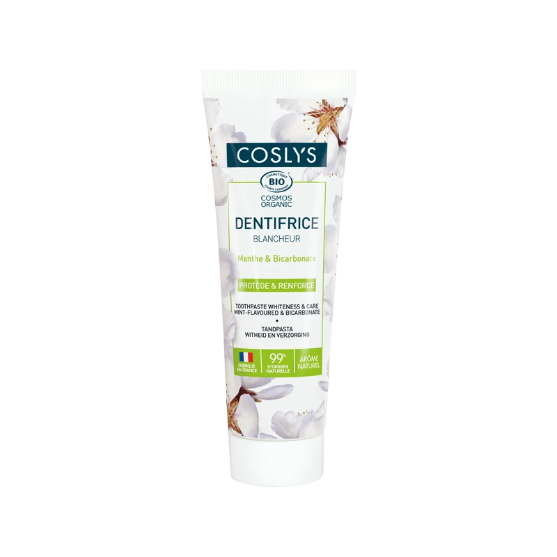 COSLYS DENTIFRICE BLANCHEUR MENTHE BICARBONATE 100G