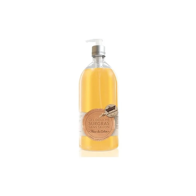 LES PETITS BAINS DE PROVENCE GEL DOUCHE SANS SAVON FLEUR DE COTON 1L