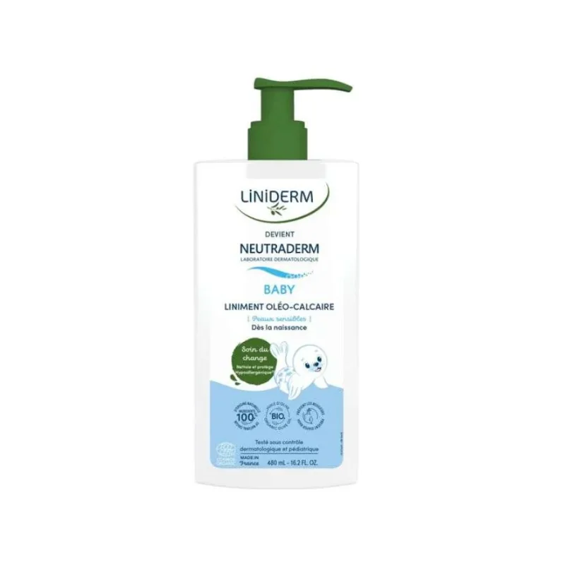 GILBERT LINIDERM NEUTRADERM LINIMENT OLEO CALCAIRE AVEC POMPE 480 ML