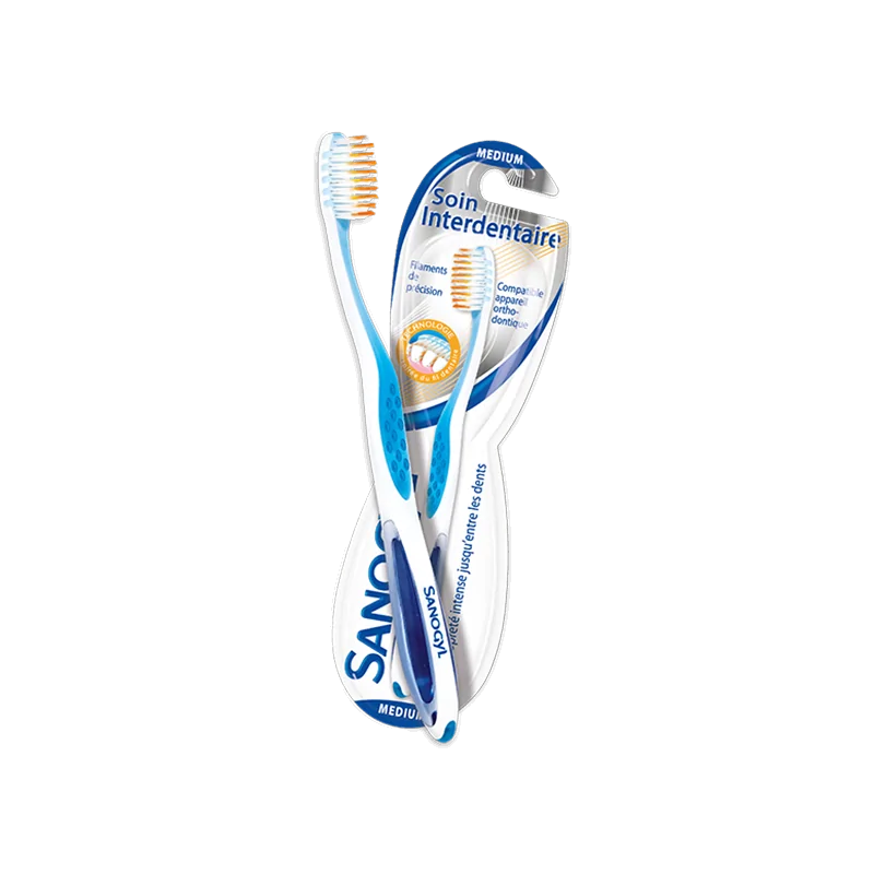 SANOGYL BROSSE À DENTS INTERDENTAIRE MEDIUM ROSE, BLEU, VERT