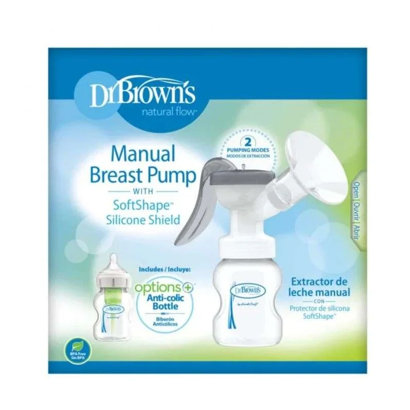 DR BROWNS TIRE LAIT MANUEL AVEC TETERELLE EN SILICONE SOFTSHAPE